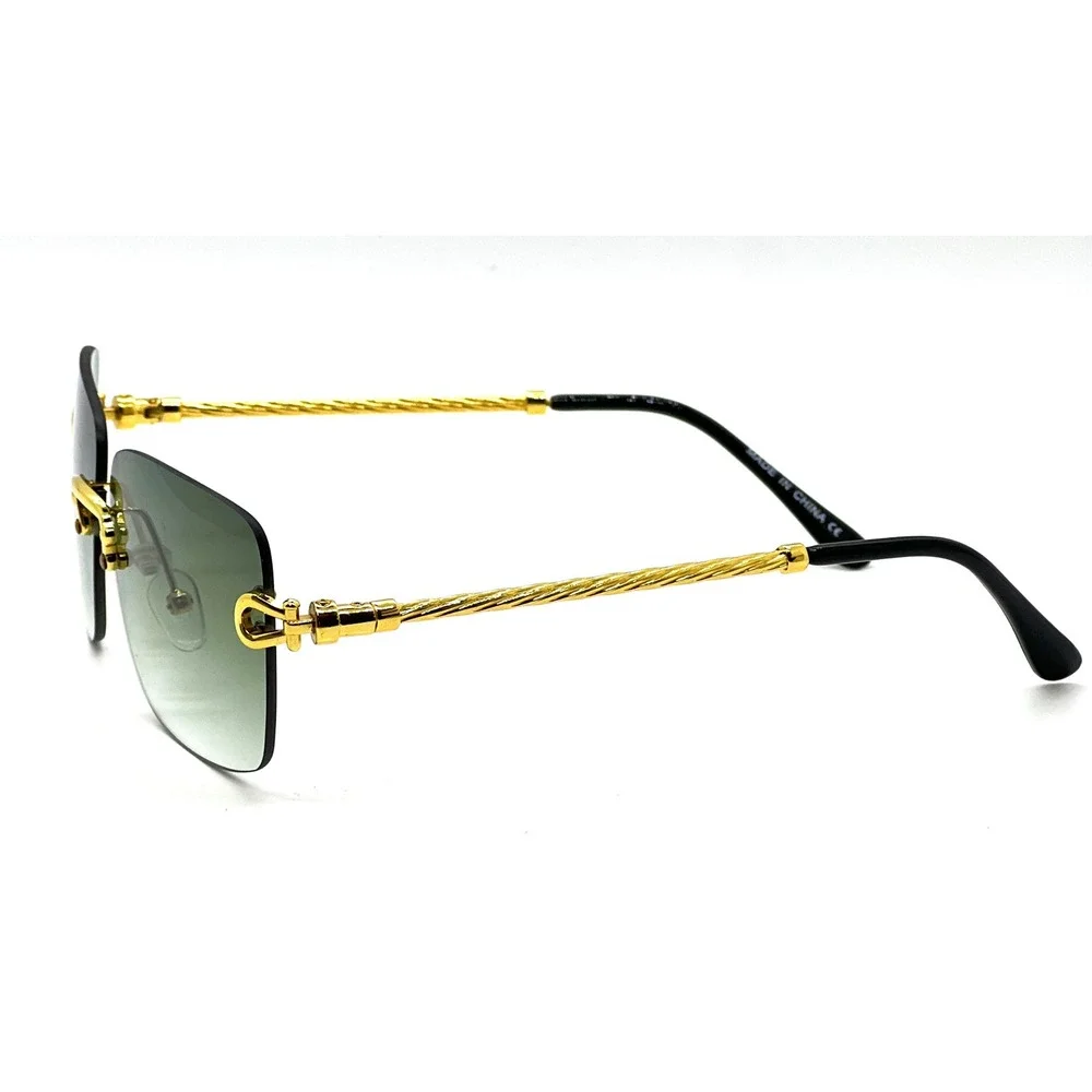 Men Sunglasses Fashion‎ Designer Classy Sophisticated Green Lens Retro Vintage